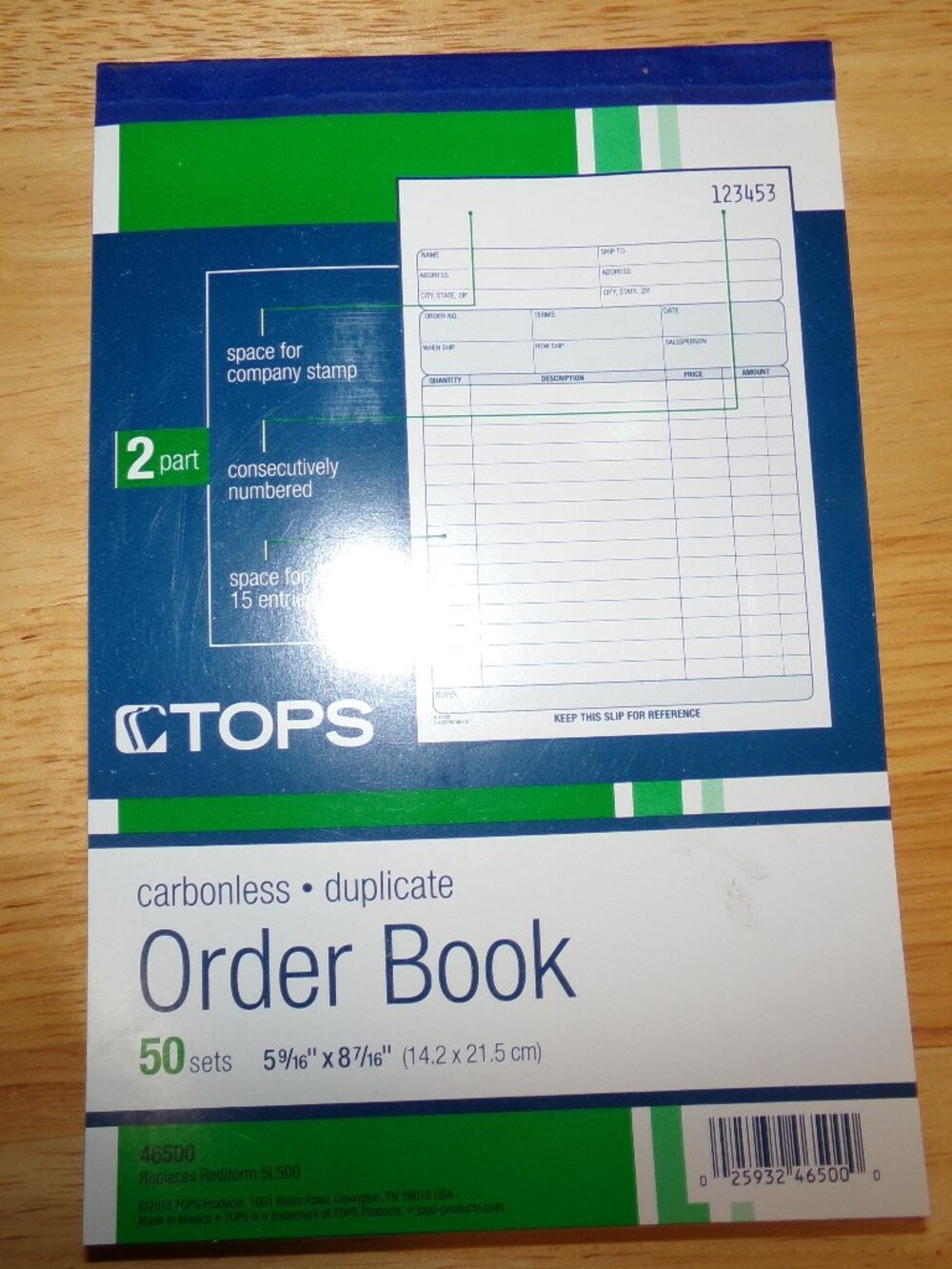 TOPS Office Supplies Order Book Carbonless-duplicate 50 set